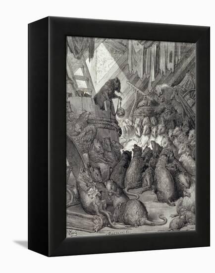 The Council Held by the Rats, from the Fables of La Fontaine, Engraved by Antoine Valerie…-Gustave Doré-Framed Premier Image Canvas