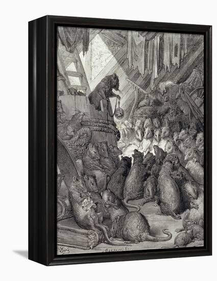 The Council Held by the Rats, from the Fables of La Fontaine, Engraved by Antoine Valerie…-Gustave Doré-Framed Premier Image Canvas