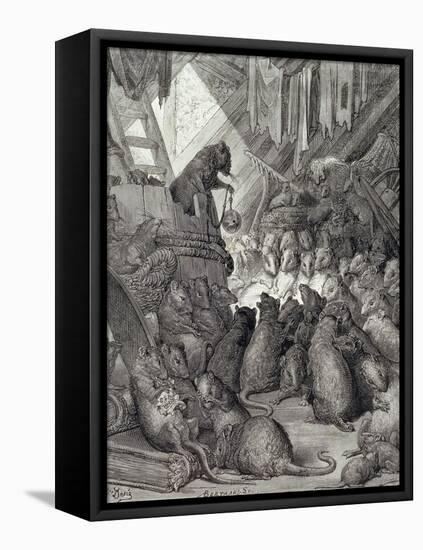 The Council Held by the Rats, from the Fables of La Fontaine, Engraved by Antoine Valerie…-Gustave Doré-Framed Premier Image Canvas