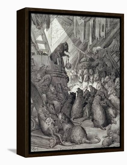 The Council Held by the Rats, from the Fables of La Fontaine, Engraved by Antoine Valerie…-Gustave Doré-Framed Premier Image Canvas