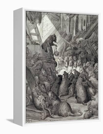 The Council Held by the Rats, from the Fables of La Fontaine, Engraved by Antoine Valerie…-Gustave Doré-Framed Premier Image Canvas