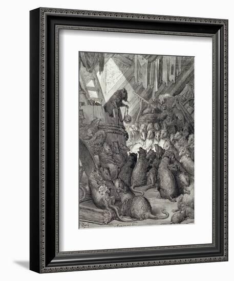 The Council Held by the Rats, from the Fables of La Fontaine, Engraved by Antoine Valerie…-Gustave Doré-Framed Giclee Print