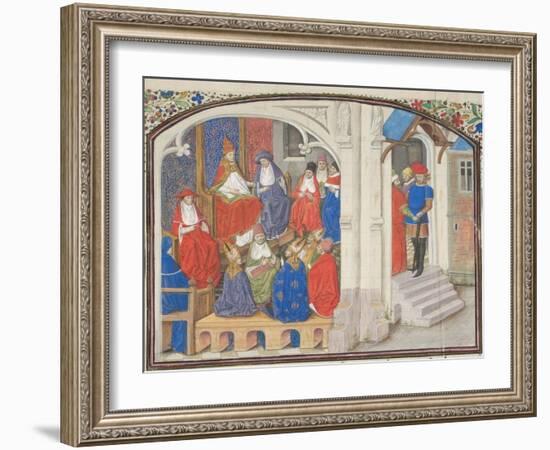 The Council of Clermont in 1095. Miniature from the Historia by William of Tyre, 1460S-null-Framed Giclee Print
