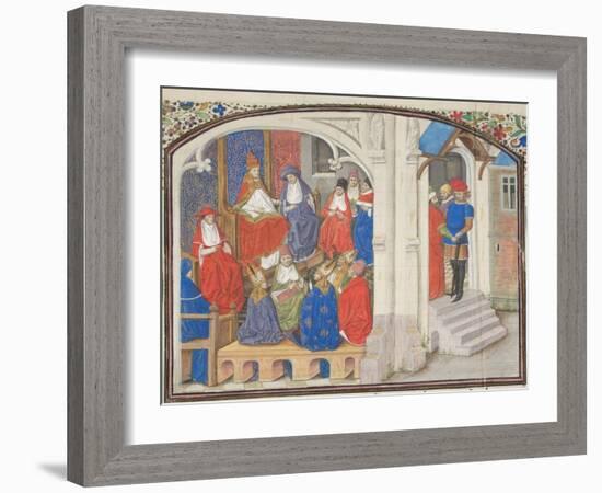 The Council of Clermont in 1095. Miniature from the Historia by William of Tyre, 1460S-null-Framed Giclee Print