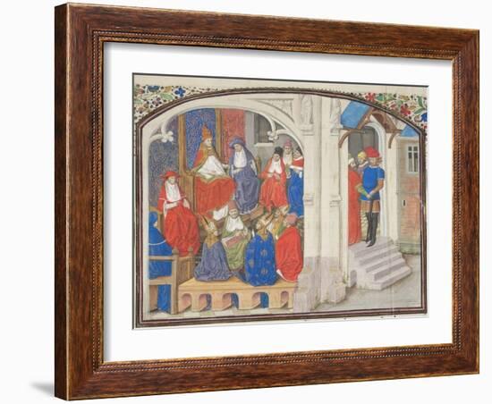 The Council of Clermont in 1095. Miniature from the Historia by William of Tyre, 1460S-null-Framed Giclee Print