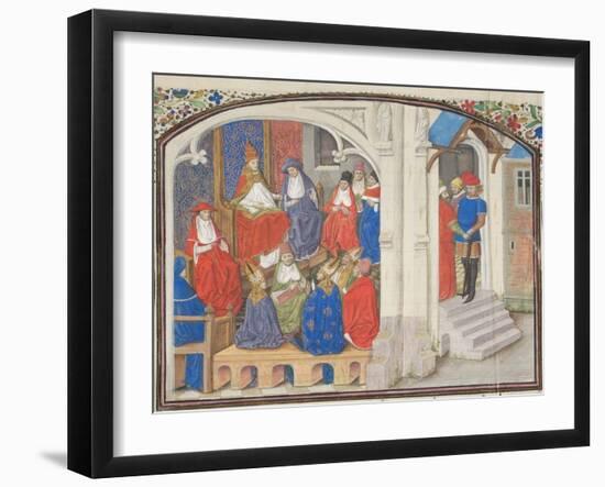 The Council of Clermont in 1095. Miniature from the Historia by William of Tyre, 1460S-null-Framed Giclee Print