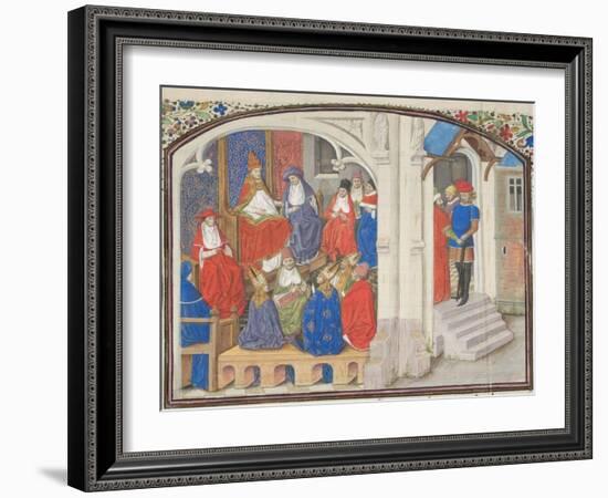 The Council of Clermont in 1095. Miniature from the Historia by William of Tyre, 1460S-null-Framed Giclee Print