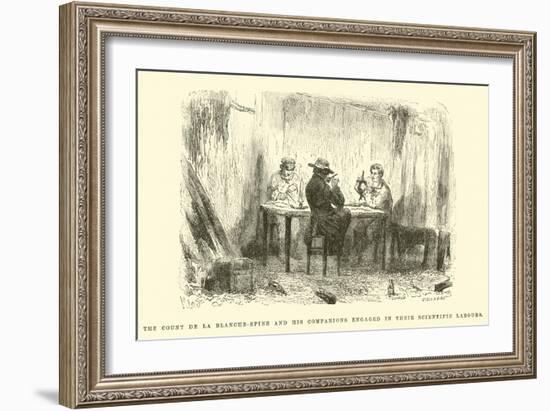 The Count De La Blanche-Epine and His Companions Engaged in their Scientific Labours-Édouard Riou-Framed Giclee Print