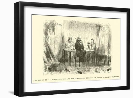 The Count De La Blanche-Epine and His Companions Engaged in their Scientific Labours-Édouard Riou-Framed Giclee Print