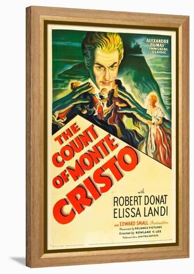 THE COUNT OF MONTE CRISTO, Robert Donat on US psoter art, 1934.-null-Framed Stretched Canvas