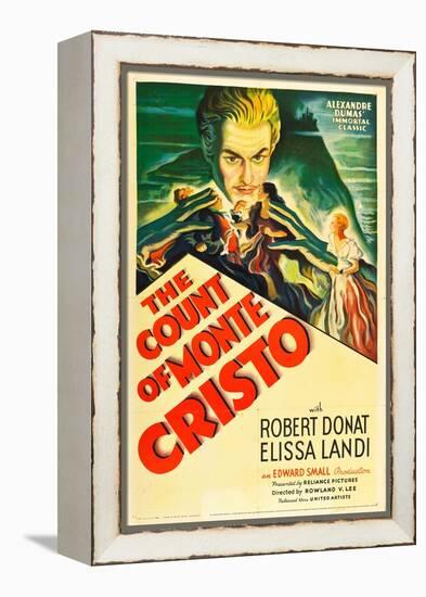 THE COUNT OF MONTE CRISTO, Robert Donat on US psoter art, 1934.-null-Framed Stretched Canvas