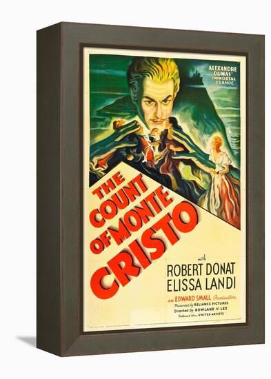 THE COUNT OF MONTE CRISTO, Robert Donat on US psoter art, 1934.-null-Framed Stretched Canvas