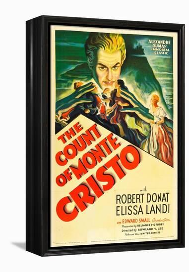 THE COUNT OF MONTE CRISTO, Robert Donat on US psoter art, 1934.-null-Framed Stretched Canvas