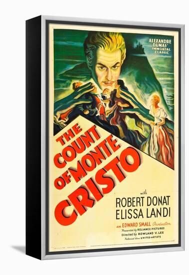 THE COUNT OF MONTE CRISTO, Robert Donat on US psoter art, 1934.-null-Framed Stretched Canvas