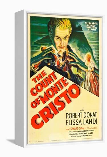 THE COUNT OF MONTE CRISTO, Robert Donat on US psoter art, 1934.-null-Framed Stretched Canvas