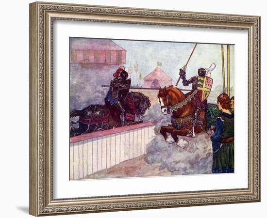 The Count Rode Again and Again at Edward Till His Lance Was Splintered in His Hand, C1270-AS Forrest-Framed Giclee Print