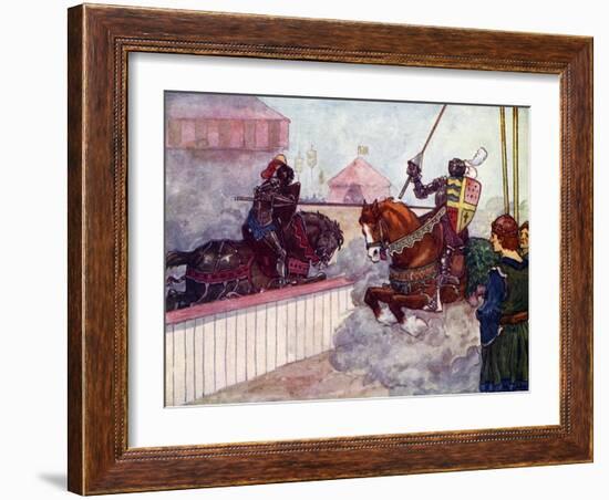 The Count Rode Again and Again at Edward Till His Lance Was Splintered in His Hand, C1270-AS Forrest-Framed Giclee Print