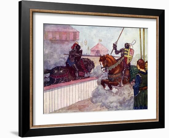 The Count Rode Again and Again at Edward Till His Lance Was Splintered in His Hand, C1270-AS Forrest-Framed Giclee Print