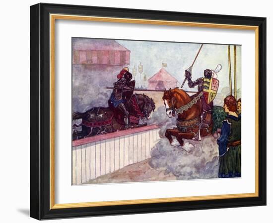 The Count Rode Again and Again at Edward Till His Lance Was Splintered in His Hand, C1270-AS Forrest-Framed Giclee Print