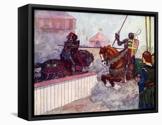 The Count Rode Again and Again at Edward Till His Lance Was Splintered in His Hand, C1270-AS Forrest-Framed Premier Image Canvas