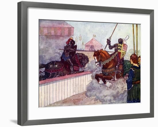 The Count Rode Again and Again at Edward Till His Lance Was Splintered in His Hand, C1270-AS Forrest-Framed Giclee Print