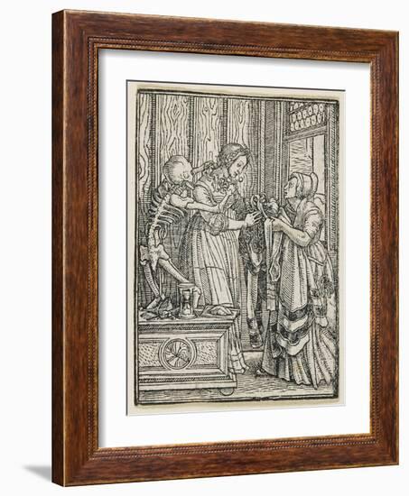 The Countess from Dance of Death (Lyons), 1538, 1523-1526-Hans Holbein the Younger-Framed Giclee Print