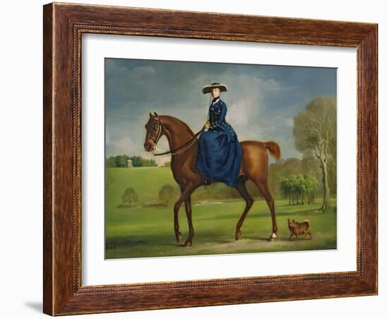 The Countess of Coningsby in the Costume of the Charlton Hunt, c.1760-George Stubbs-Framed Giclee Print