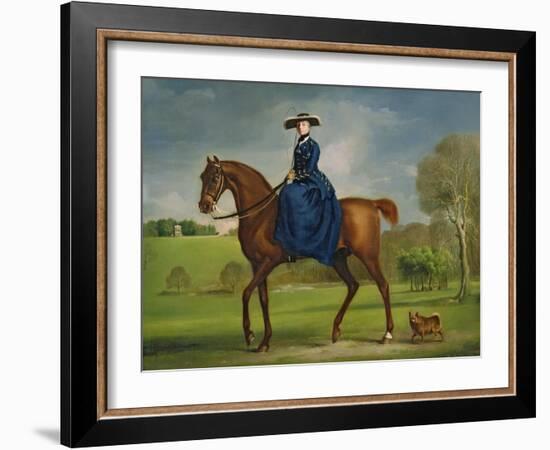 The Countess of Coningsby in the Costume of the Charlton Hunt, c.1760-George Stubbs-Framed Giclee Print