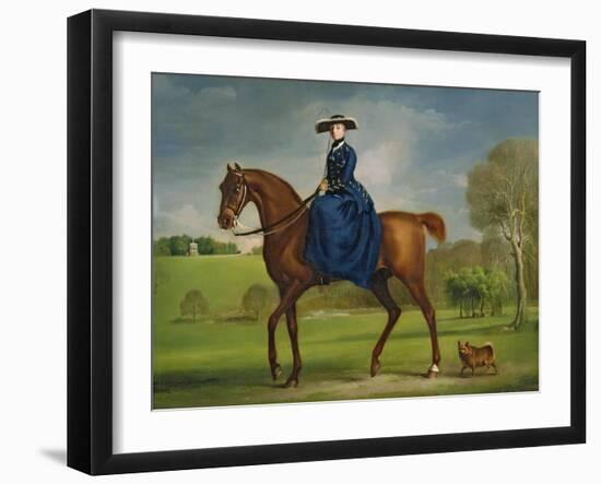 The Countess of Coningsby in the Costume of the Charlton Hunt, c.1760-George Stubbs-Framed Giclee Print