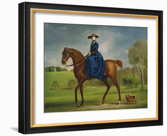 The Countess of Coningsby in the Costume of the Charlton Hunt, c.1760-George Stubbs-Framed Giclee Print