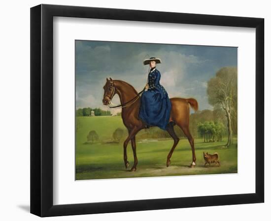 The Countess of Coningsby in the Costume of the Charlton Hunt, c.1760-George Stubbs-Framed Premium Giclee Print