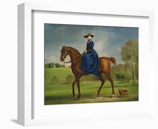 The Countess of Coningsby in the Costume of the Charlton Hunt, c.1760-George Stubbs-Framed Giclee Print