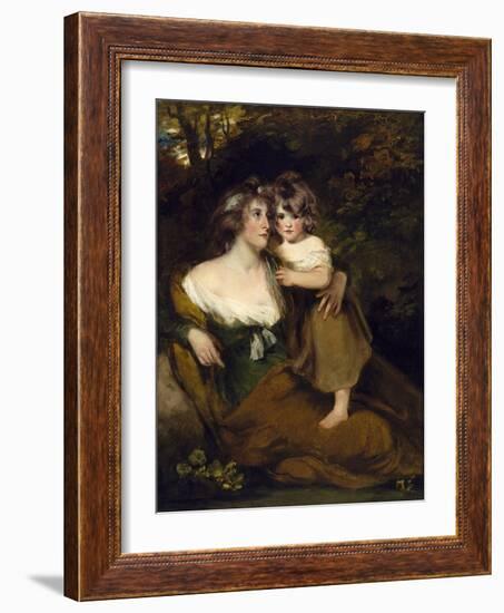 The Countess of Darnley and Her Daughter, Lady Elizabeth Bligh, C.1795 (Oil on Canvas)-John Hoppner-Framed Giclee Print