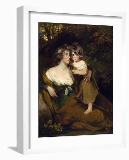 The Countess of Darnley and Her Daughter, Lady Elizabeth Bligh, C.1795 (Oil on Canvas)-John Hoppner-Framed Giclee Print