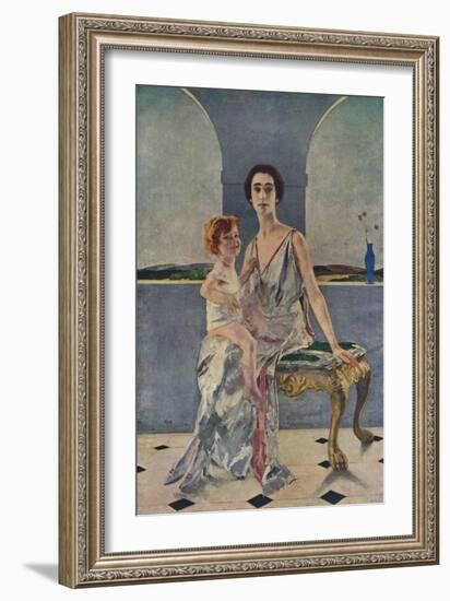 'The Countess of Rocksavage and Her Son', 1922 (1935)-Charles Sims-Framed Giclee Print