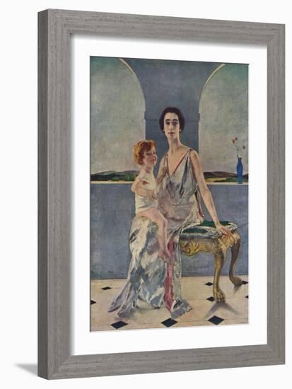 'The Countess of Rocksavage and Her Son', 1922 (1935)-Charles Sims-Framed Giclee Print