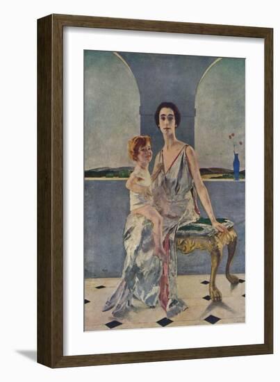 'The Countess of Rocksavage and Her Son', 1922 (1935)-Charles Sims-Framed Giclee Print