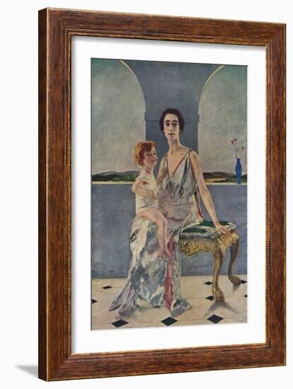 'The Countess of Rocksavage and Her Son', 1922 (1935)-Charles Sims-Framed Giclee Print