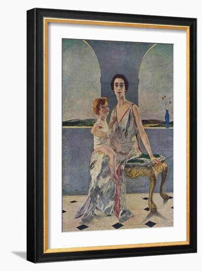 'The Countess of Rocksavage and Her Son', 1922 (1935)-Charles Sims-Framed Giclee Print