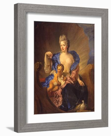 The Countess Von Cosel and Her Son as Venus and Cupid, circa 1712-1715 (Oil on Canvas)-Francois de Troy-Framed Giclee Print