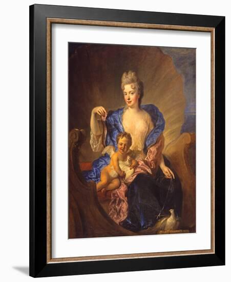 The Countess Von Cosel and Her Son as Venus and Cupid, circa 1712-1715 (Oil on Canvas)-Francois de Troy-Framed Giclee Print