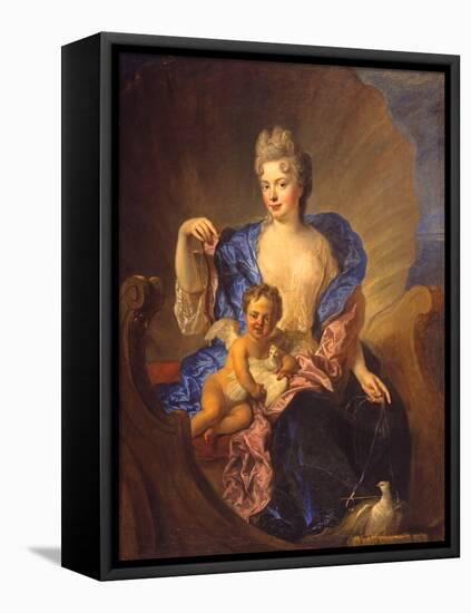 The Countess Von Cosel and Her Son as Venus and Cupid, circa 1712-1715 (Oil on Canvas)-Francois de Troy-Framed Premier Image Canvas