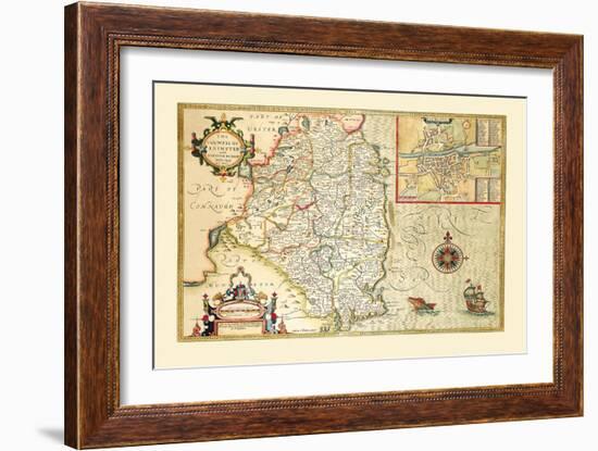 The Countie of Leinster, Ireland-John Speed-Framed Art Print