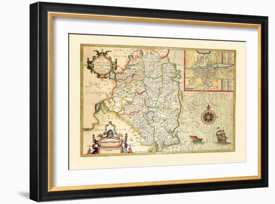 The Countie of Leinster, Ireland-John Speed-Framed Art Print