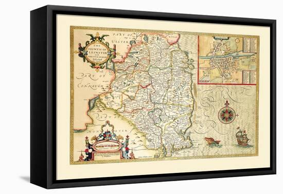 The Countie of Leinster, Ireland-John Speed-Framed Stretched Canvas