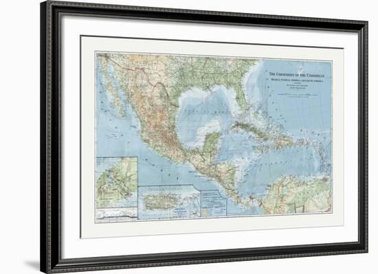 The Countries of the Carribean-The Vintage Collection-Framed Giclee Print