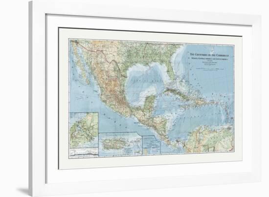 The Countries of the Carribean-The Vintage Collection-Framed Giclee Print