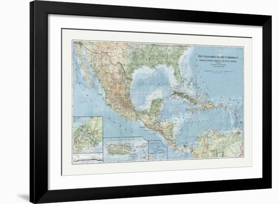 The Countries of the Carribean-The Vintage Collection-Framed Giclee Print