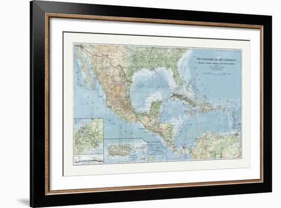 The Countries of the Carribean-The Vintage Collection-Framed Giclee Print