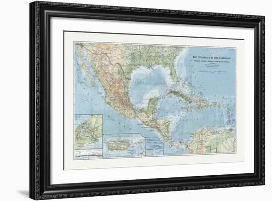 The Countries of the Carribean-The Vintage Collection-Framed Giclee Print